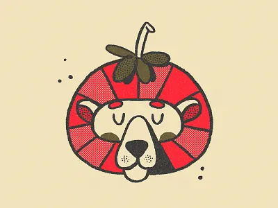 Tomato Lion animal cute lion nathan walker retro texture tomato