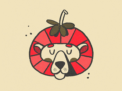 Tomato Lion animal cute lion nathan walker retro texture tomato