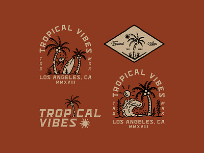 TROPICAL VIBES apparel apparel design badge logo badgedesign brand branding clothing design clothingbrand custom art illustration logo merch merch design outdoorapparel supplyanddesign surf surfapparel vector vintage art vintage design