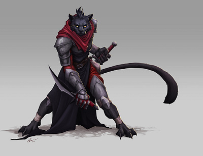 Tabaxi rogue character character design creature design illustration