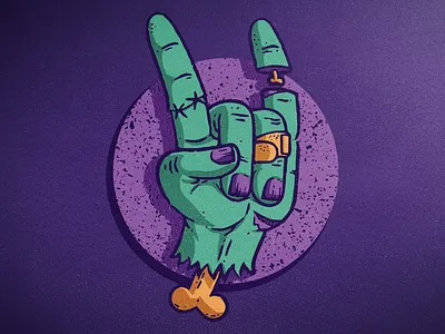 DIY till you DIE dead hand rock rock and roll sign of the devil zombie