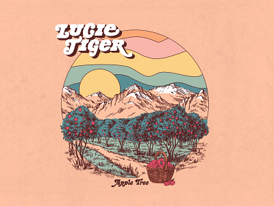 Lucie Tiger Album Cover album art album artwork album cover apple mountains nature illustration retro design