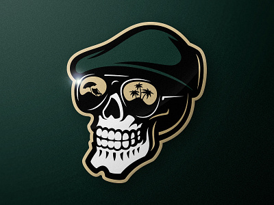 Logo for a beach flag football team american football beach beach flag football branding design flag football football hungary illustration logo logo design skull skull logo tgers diy vector