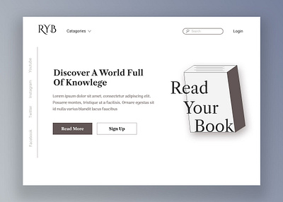 ReadYourBook Landing Page dailyui design flat landing page logo minimal typography ui ux web webdesign website