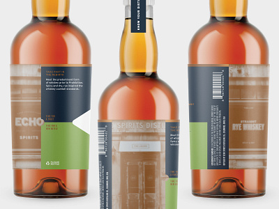 Echo Spirits Distilling Label Design bottle bottle design craft spirits distillery label design labels local distilling package design packaging spirits whiskey