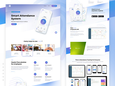 Nock - Smart Attendance System App Landing Page attendance clean landing page me2ahmedhassan neomeric nock ui website