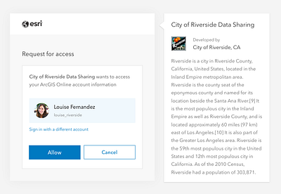 Sign in to ArcGIS app access sign in ui