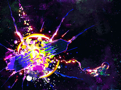 Bye Felicia 80s arcade colorful nasa neon retro space spaceman