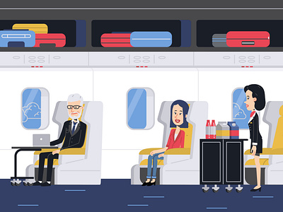 Business class character design design flat flat design flat illustration flight illustration illustrations illustrator plane vector