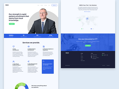 NEOX CRO website clinical research crow product design ui ux web design webflow website