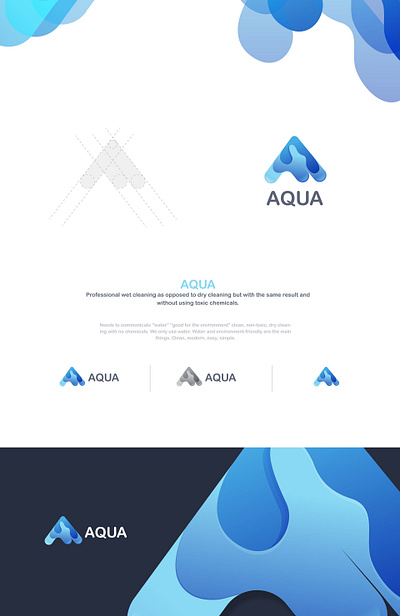 Logo Design Aqua aqua branding branding design chemical clean dry dry cleaning dry logo logo logo design logotype water