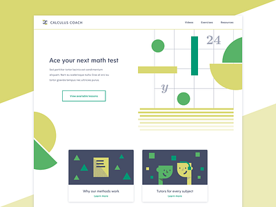 Math Tutor Website adobe xd design ui website