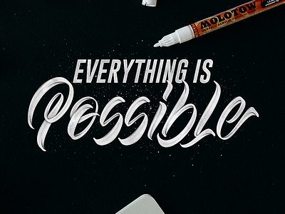 Everything is possible brushlettering hand draw ipadlettering lettering letters procreate script type typedesign typography