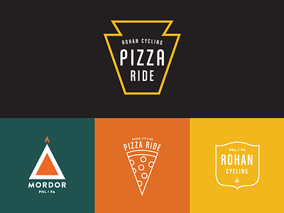 Rohan Pizza Pizza branding cycling flat icon illustration keystone logo mordor phl pizza ride rohan