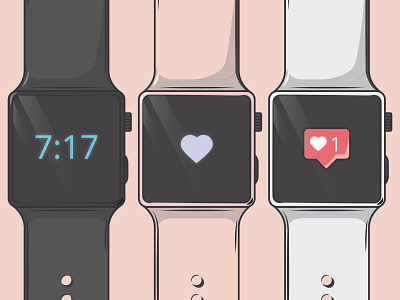 Apple Watch Illustration adobe illustrator apple apple watch illustration line lineart smartwatch watch