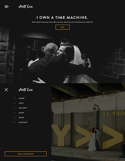 Matt Gari website branding dark design logo matt photography website wedding