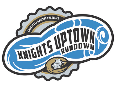 Knights Uptown Rundown 5K Logo 5k baseball branding design illustration milb minor league baseball