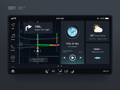 Vehicle UI color dashboard illustration ui ux vector vehicle ui web 原创 向量 品牌 图标 应用 设计