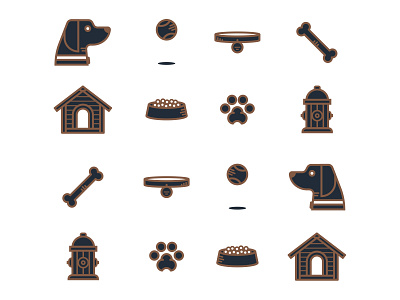 Dog Training Icons branding dog training icons illustration