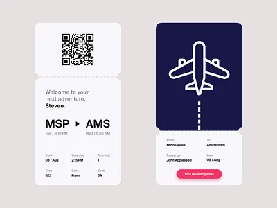 Day 023 - Boarding Pass dailyui design ui ux