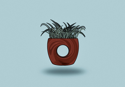 Zen Plant Illustration design illustration leaves minimal plant planter plants pot potted plant procreate procreate app