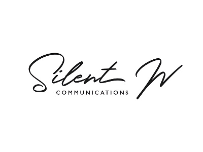 Silent W Communications Logo bold branding communications design flat freelance freelance design freelancer illustration illustrator logo logo designer minimal silent typography vector writer writers