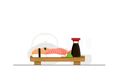 Sushi adobe illustrator creative design drawing flat food food illustration illustration sushi vector vectorart