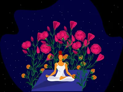 Blissful mind art design flat flat art illustration minimal vector