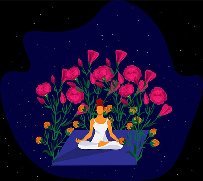 Blissful mind art design flat flat art illustration minimal vector