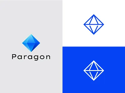 Paragon brand branding diamond icon insurance logo mark vector