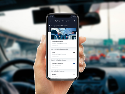 DailyUI 079 - Itinerary app dailyui dailyui 079 flight hotel hotel app itinerary planning travel uber vacation