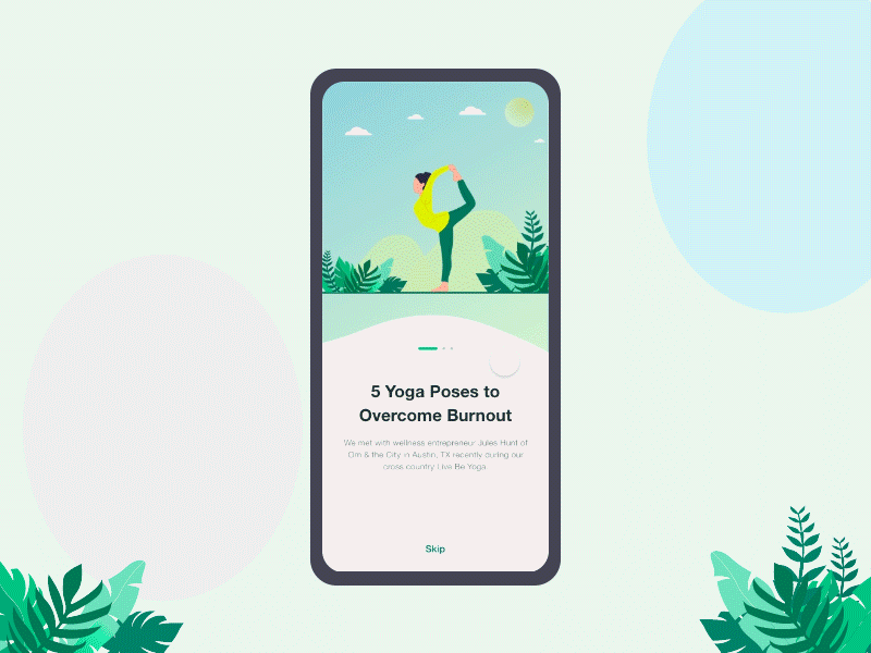 Yoga launch screens animation gif illustraion launch screens mobile app onboarding screen photoshop animation splash tour ux ux design yoga