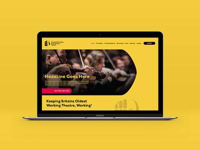 Shakespeare's Guildhall Trust website concept branding bright design drama graphics history identity landingpage shakespeare typography ui ux web website website concept websites yellow