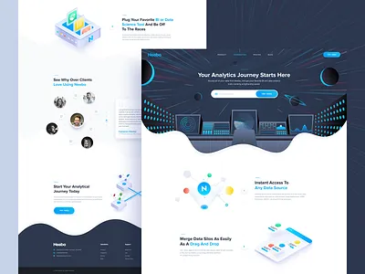 Data Analytics Website 2d art branding clean design flat homepage homepage design illustration minimal ui ux vector web website