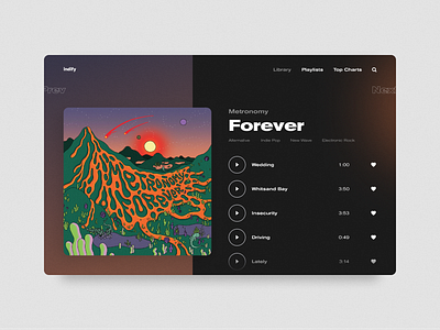 Music Player | Daily UI #009 daily ui dailyui dark dark ui desktop font design forever indy metronomy music music player ui