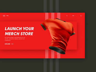 Merch store Concept blog blogger composition concept ecommerce merchstore red typography ui webdesign website