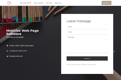 Mobirise Web Page Software — Forms Block SchoolAMP bootstrap free mobile responsive software webdesign webdevelopment website website builder website maker