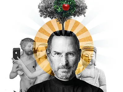 Collage "Marketing Evangelist" apple buddha collage design digital collage digital illustrator digital marketing digitalart illustration marketing steve jobs
