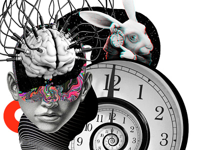 Collage "Education" alice in wonderland aliceinwonderland brain collage design digital collage digital illustrator digital marketing digitalart education illustration marketing rabbit time