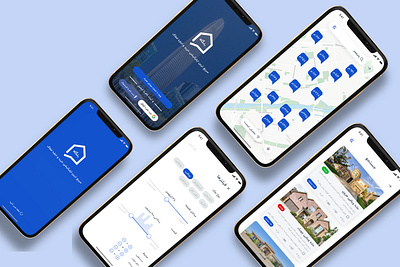 Real estate concept animation app design home icon illustration invite minimal real estate typography ui user interface ux website