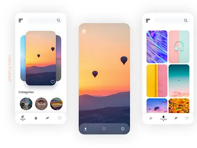 Wallpaper app UI 2d clean clean ui cool design dribbble fashion functional interaction interface intuitive latest light live smooth trending trendy updated wallpapers yellow
