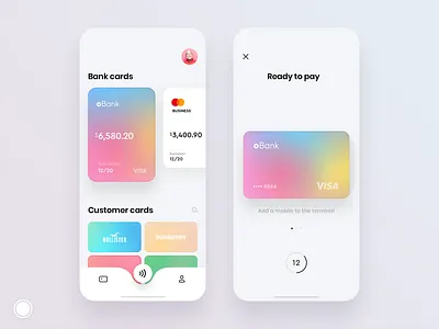 Bank and customer cards design app bank bank app banking app cards cards ui concept customer design ios iphone loyalty loyalty card mobile pay ui ux