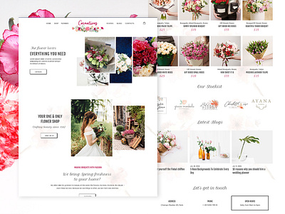 Carnations carnation ecommerce design florist flowers nature photoshop ui web design