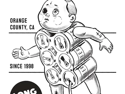 Six Pack Doll bitmap design digitalart illustration illustrator inking merch design