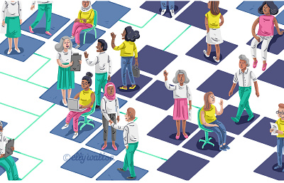 Website illustration art characters diverse diversity illustration illustration art illustrator illustrator art people web illustration website illustration