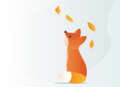 Dreaming fox animal art autumn cute cute animal draw drawing fox illustration illustration art illustrator leaves orange red vector