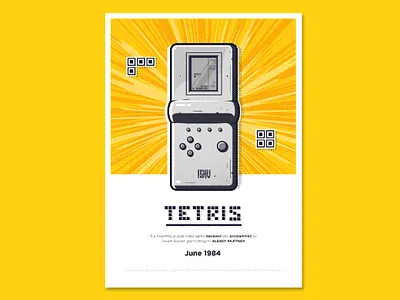 tetris poster design game illustration illustrator ishu poster tetris texture vector