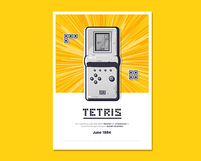 tetris poster design game illustration illustrator ishu poster tetris texture vector