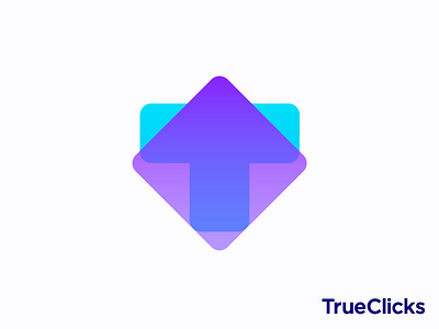 T + arrow + transparency logo concept branding growth up click cursor honesty trust search paid logos motion gradient square marketing sales clicks truth t letter monogram transparent