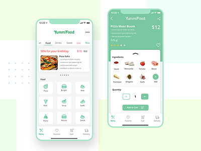 YummiFood App app daily 100 challenge dailyui design food food app mobile ui